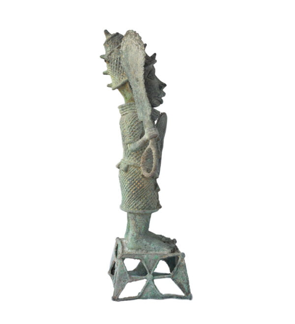 Old bronze african beninese statuette 22*9" 14 lbs. - Image 10