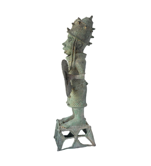 Old bronze african beninese statuette 22*9" 14 lbs. - Image 11