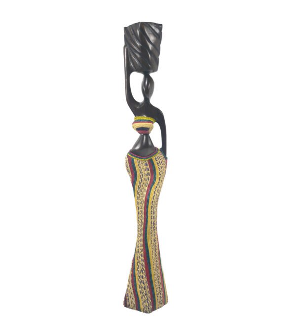Statuette africaine moderne en bois d’ébène du Ghana 44,5 cm.