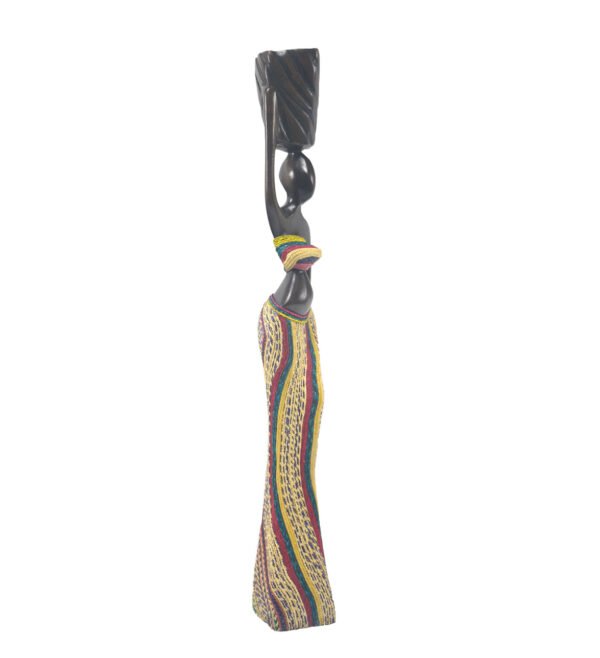 Statuette africaine moderne en bois d’ébène du Ghana 44,5 cm. – Image 2