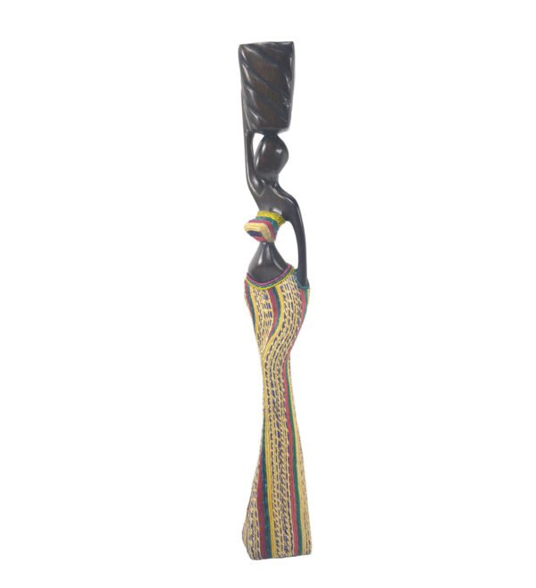 Statuette africaine moderne en bois d’ébène du Ghana 44,5 cm. – Image 3