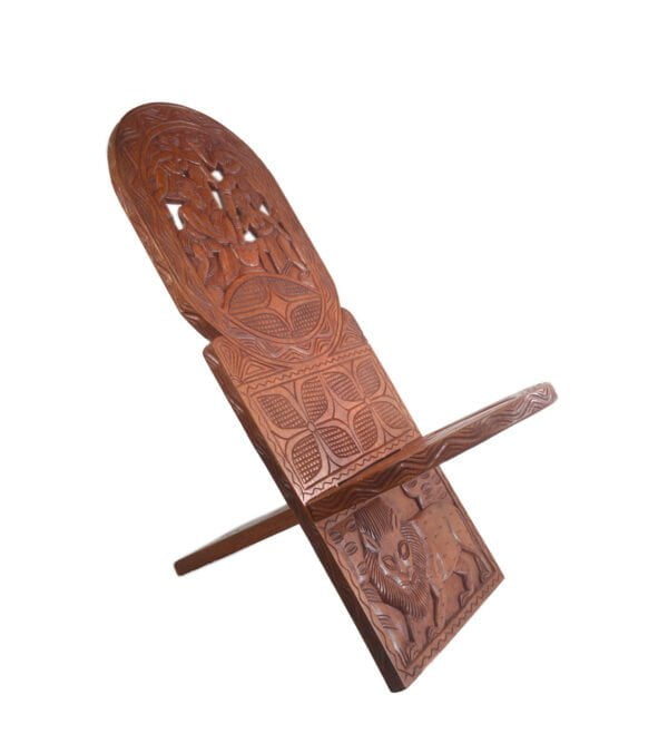 African Wooden Chair | wooden carved chair | African Home Decor - Image 3