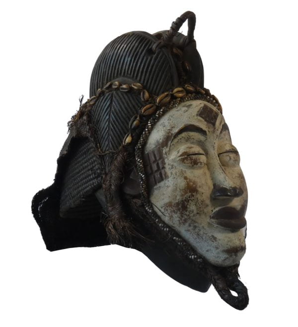 Masque africain Pounou | Masque Tribal du Gabon | Ancien Masque Africain