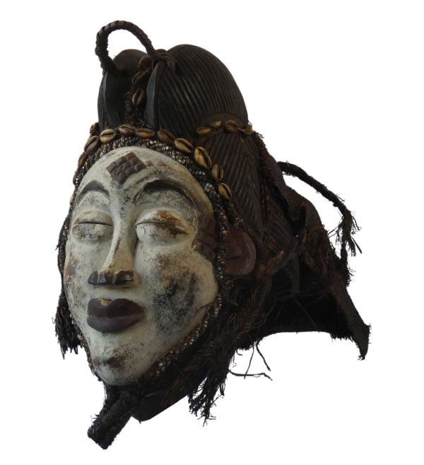 Masque africain Pounou | Masque Tribal du Gabon | Ancien Masque Africain – Image 3