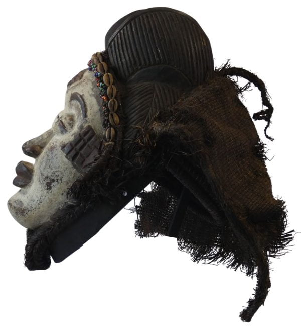 Masque africain Pounou | Masque Tribal du Gabon | Ancien Masque Africain – Image 4