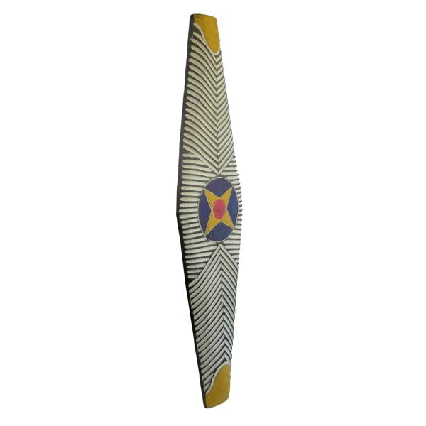 African Zulu Shield | African Tribal Art | Long Carved Shield - Image 3
