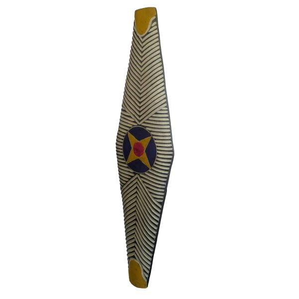African Zulu Shield | African Tribal Art | Long Carved Shield - Image 4