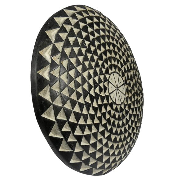 African Zulu Shield | African Tribal Art | Round Carved Shield - Image 3