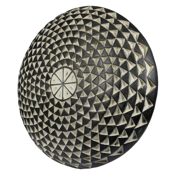 African Zulu Shield | African Tribal Art | Round Carved Shield - Image 4
