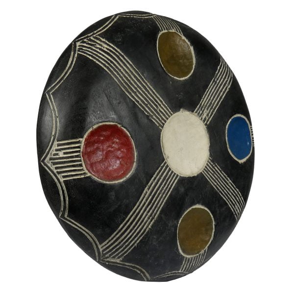 African Zulu Shield | African Tribal Art | Round Carved Shield - Image 3