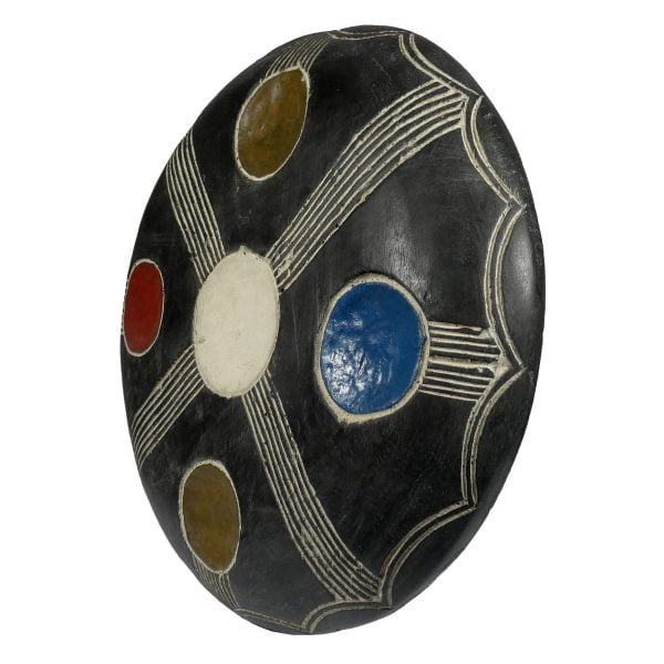 African Zulu Shield | African Tribal Art | Round Carved Shield - Image 4