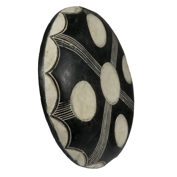 African Zulu Shield | African Tribal Art | Round Carved Shield - Image 3