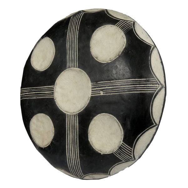 African Zulu Shield | African Tribal Art | Round Carved Shield - Image 4