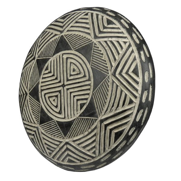 African Zulu Shield | African Tribal Art | Round Carved Shield - Image 3