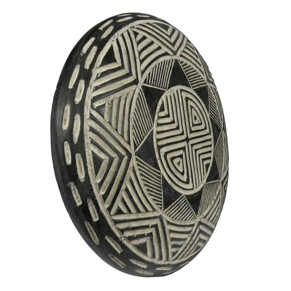 African Zulu Shield | African Tribal Art | Round Carved Shield - Image 4