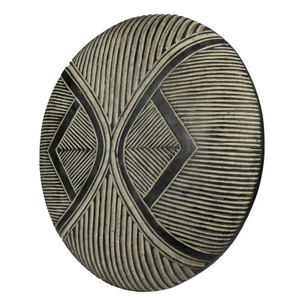 Bouclier africain zoulou en bois | Art Africain Tribal  | Bouclier Rond – Image 4