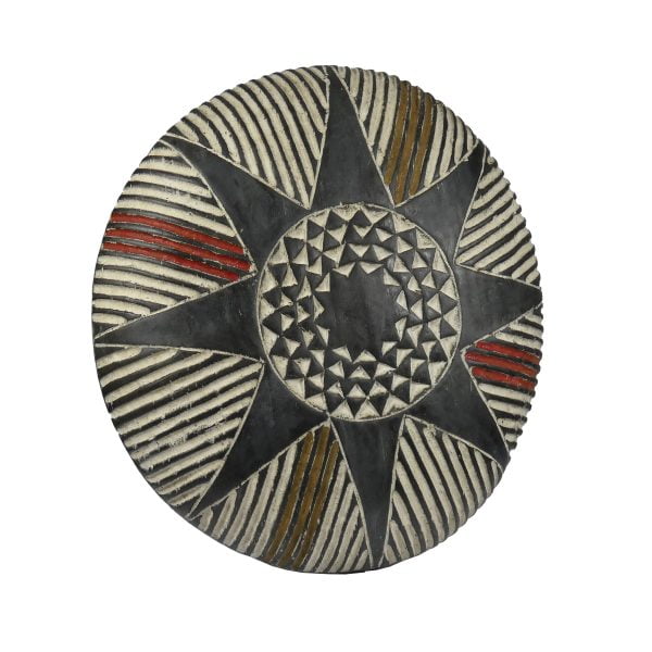 African Zulu Shield | African Tribal Art | Round Carved Shield