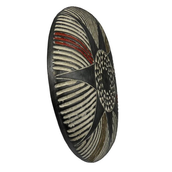 African Zulu Shield | African Tribal Art | Round Carved Shield - Image 4