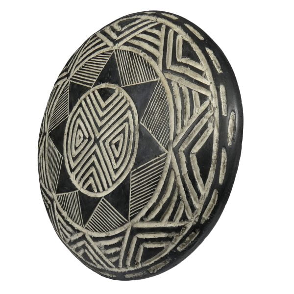 African Zulu Shield | African Tribal Art | Round Carved Shield - Image 3