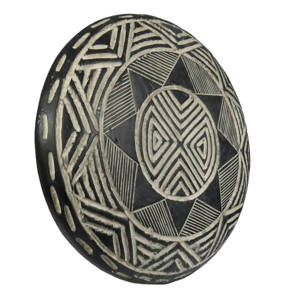 African Zulu Shield | African Tribal Art | Round Carved Shield - Image 4