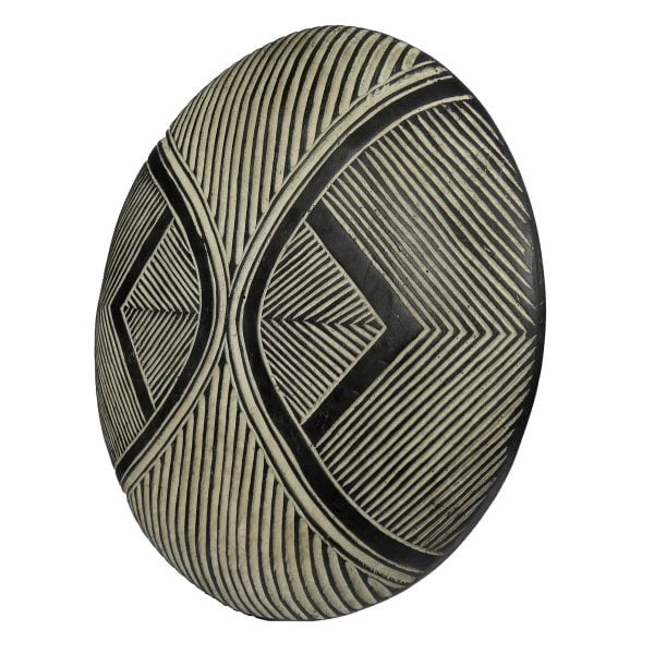 African Zulu Shield | African Tribal Art | Round Carved Shield - Image 4