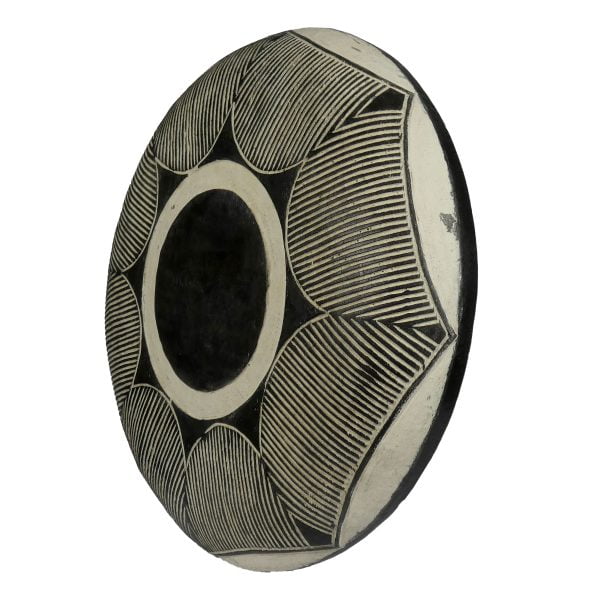 African Zulu Shield | African Tribal Art | Round Carved Shield - Image 3