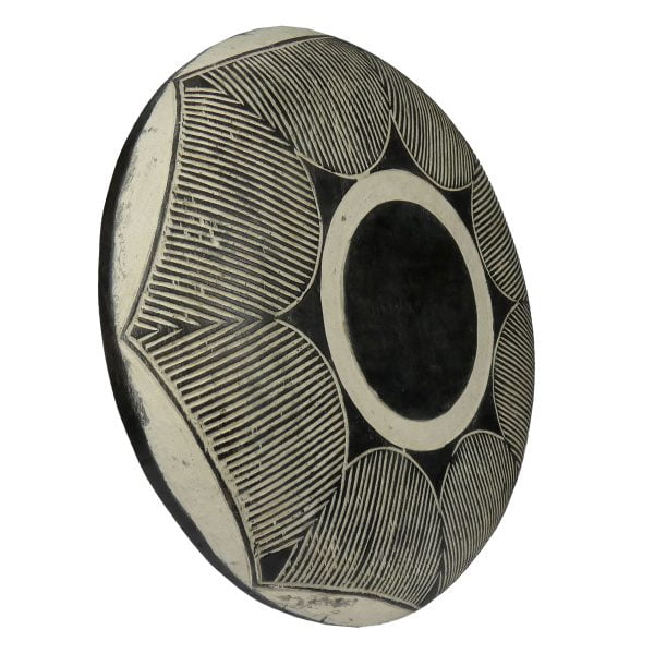 African Zulu Shield | African Tribal Art | Round Carved Shield - Image 4