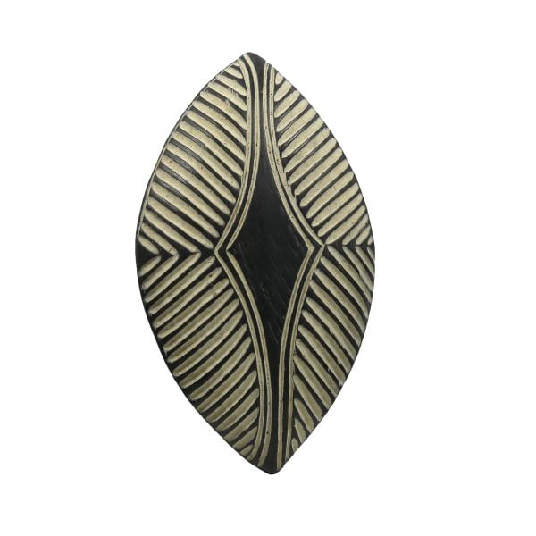 African Zulu Shield | African Tribal Art | Oval Carved Shield