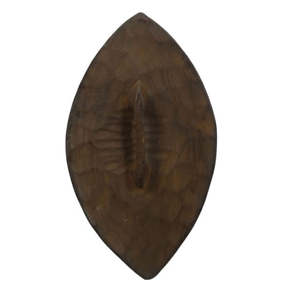 African Zulu Shield | African Tribal Art | Oval Carved Shield - Image 2