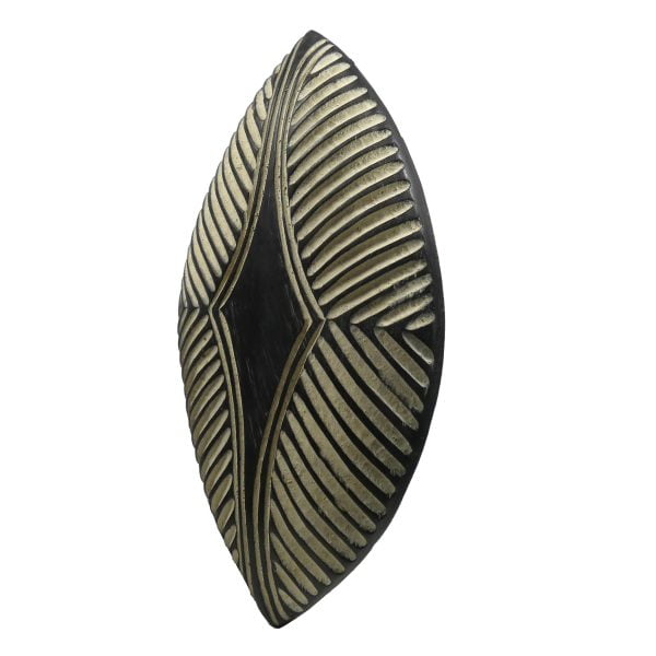 African Zulu Shield | African Tribal Art | Oval Carved Shield - Image 3