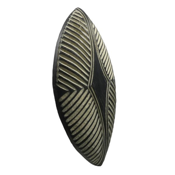 African Zulu Shield | African Tribal Art | Oval Carved Shield - Image 4