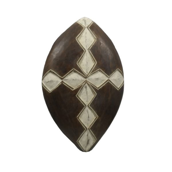 African Zulu Shield | African Tribal Art | Oval Carved Shield