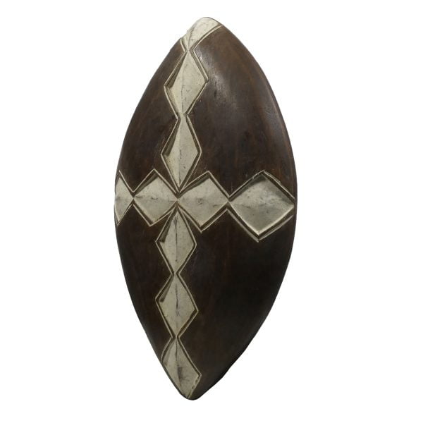 African Zulu Shield | African Tribal Art | Oval Carved Shield - Image 3