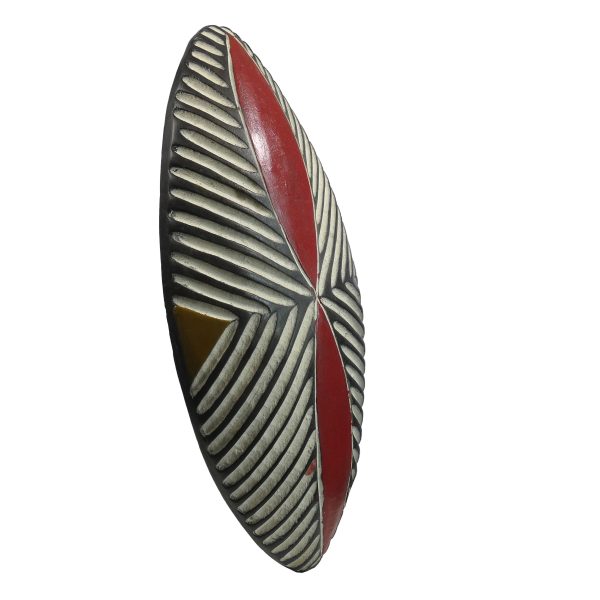 Bouclier africain zoulou en bois | Art Africain Tribal  | Bouclier Ovale – Image 3